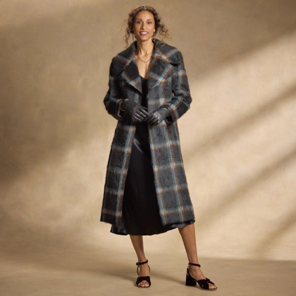 New Sundance Rosemarie Plaid Coat | Size PS
